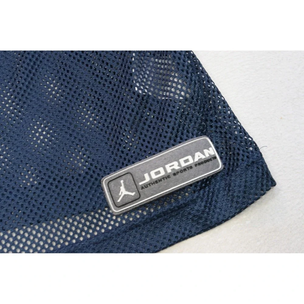 VTG Jordan Jersey Men 3XL Navy Blue Mesh Satin Jumpman Basketball Shirt